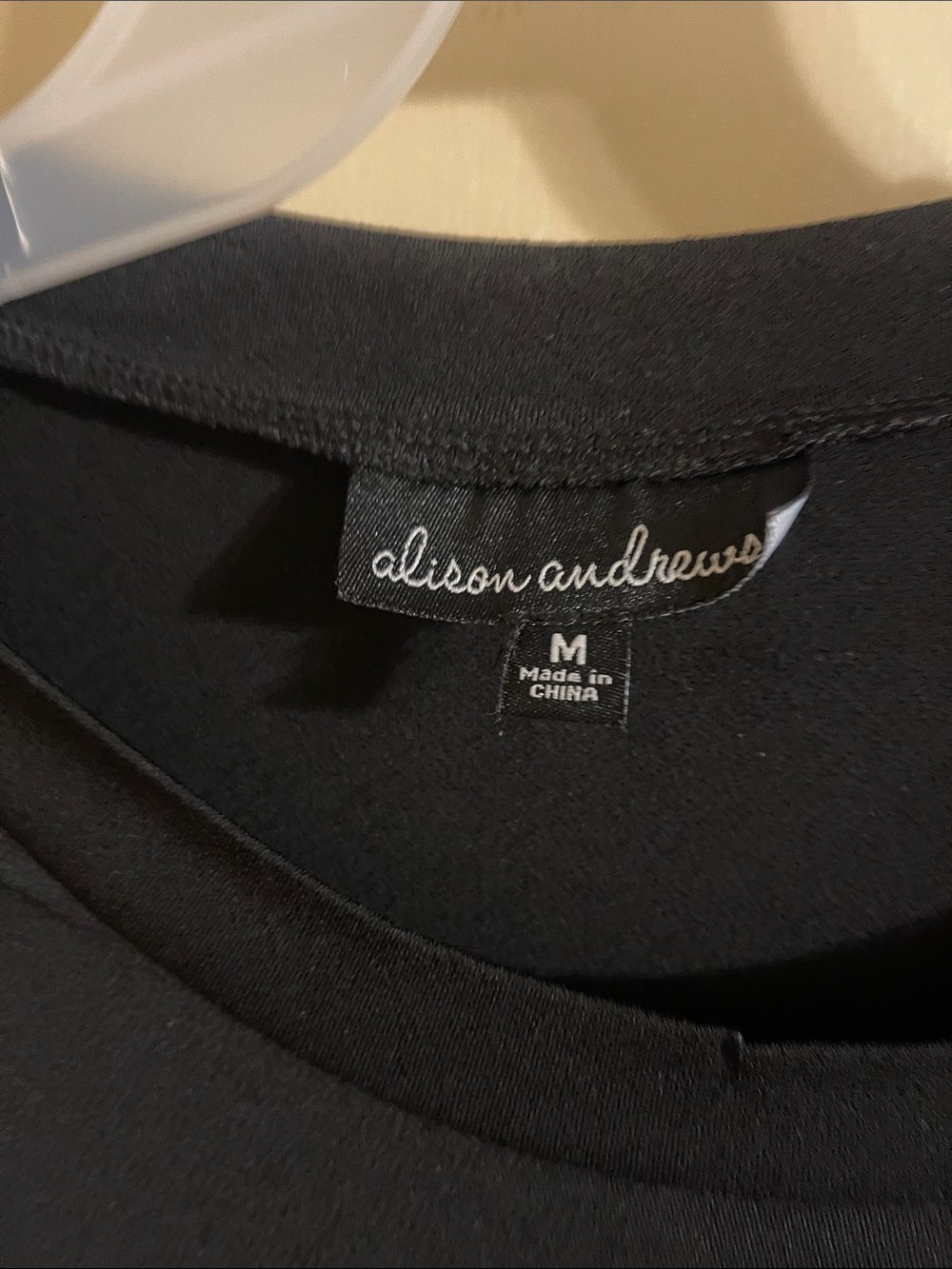 Sheer Polka Dot Puff Sleeve Black Tee - Picture 2 of 4